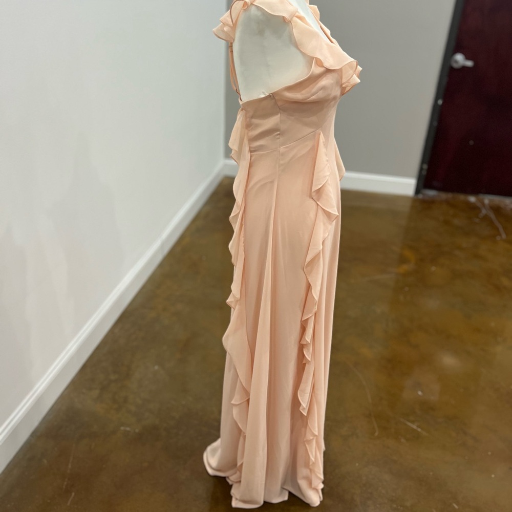 Lulu's Peach Ruffle Maxi Dress - Picture 3 of 6